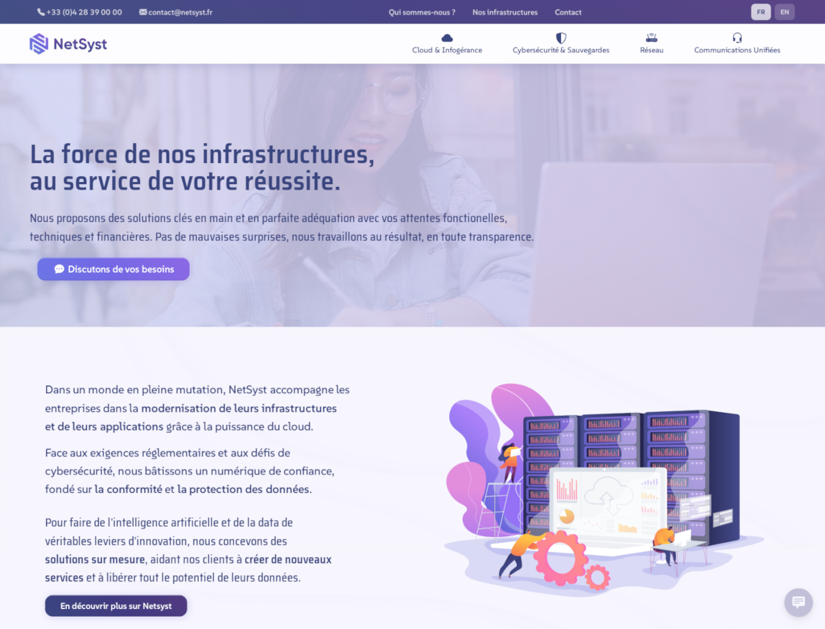 Page d'accueil du site internet